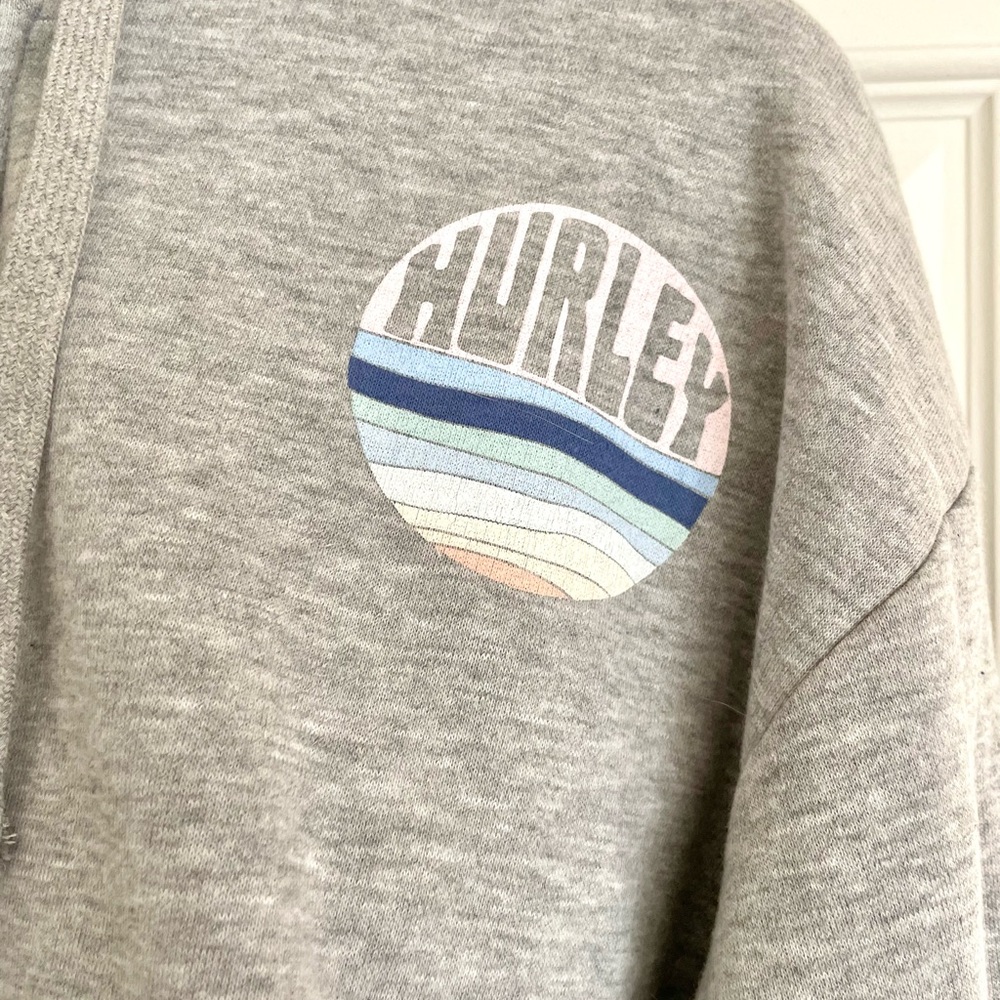 Hurley Light Grey Graphic Zip Hoodie - Picture 4 of 6